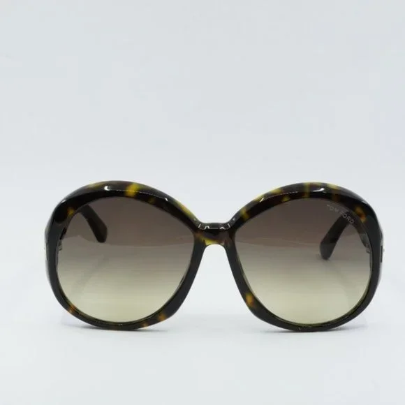 Tom Ford Annabelle FT1010 52B Round Sunglasses - Havana/Brown Tom Ford ANNABELLE FT 1010 Dark Havana/Brown Shaded (52B  main image 3